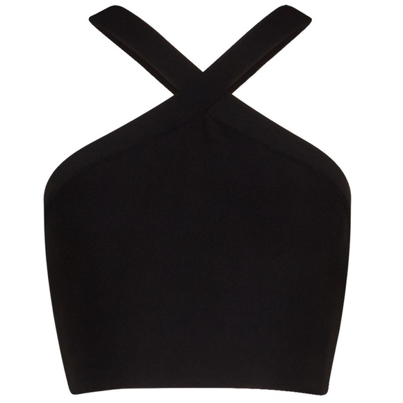 BCBG MAXAZRIA | Women black Short Nylon Halter Neck Plain Tanks &Camisoles Sz XS - Picture 5 of 5